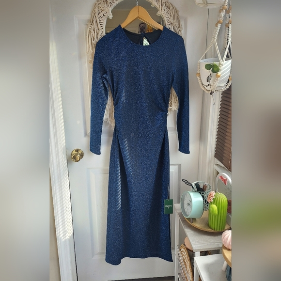 HALARA Sparkling Blue Cutout Back Dress - Picture 3 of 10